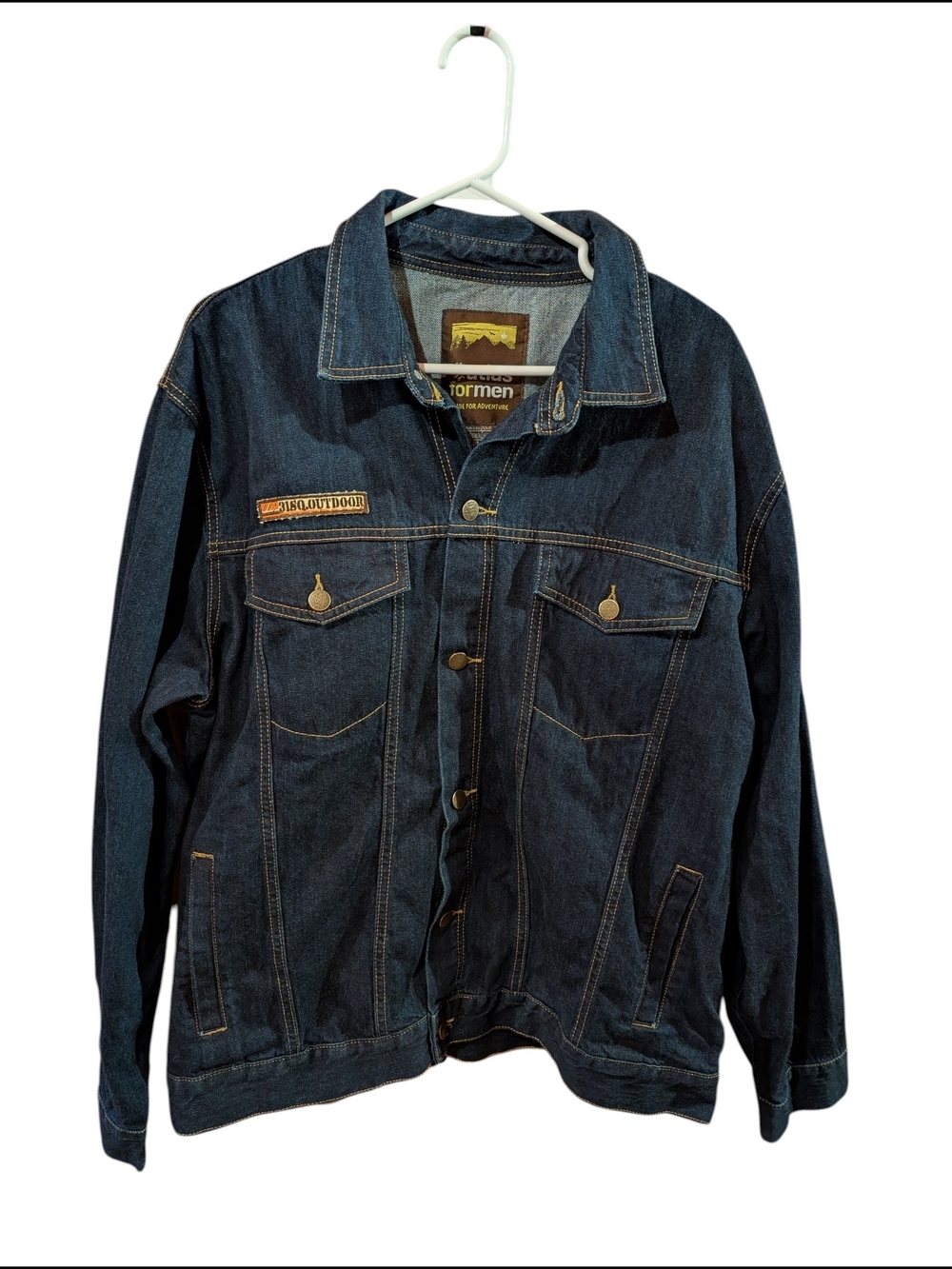 Men's Dark Blue Denim Jacket - Outdoor Style